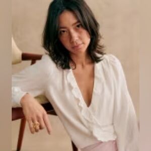 Sezane Rosine Shirt Ecru - Size 12